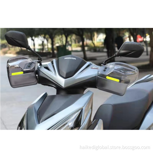 Motorcycle handlebar refitted with wind shield